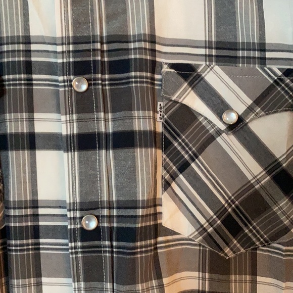 Levi snap shirt, blue/gray/white - Picture 3 of 3